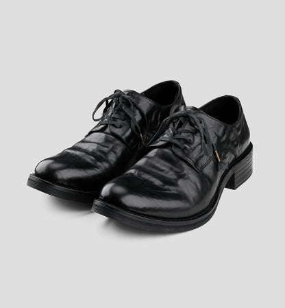 Wrinkled Top-grain Cowhide Pointed-toe Leather Shoes