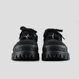 Four-pointed Star Hand-destroyed Denim Platform Derby Shoes ArtsKoreanMan