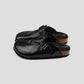 "Bullet Hole" Washed Horse Leather Birkenstock Slippers