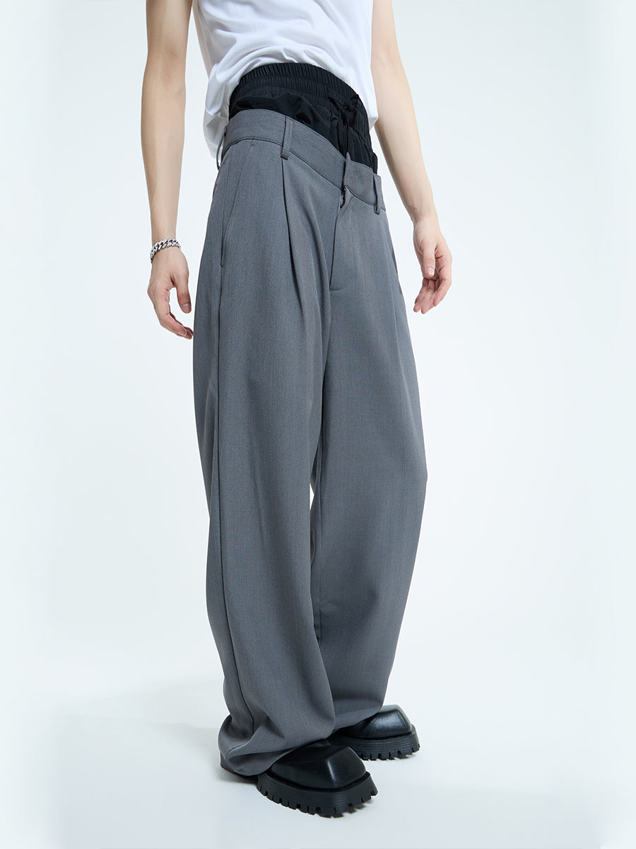 【23s September.】Double Layer High Waist Relaxed Pants
