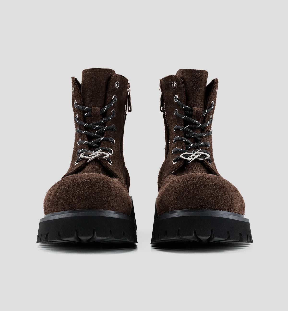 Brown Plush Cowhide Martin Boots