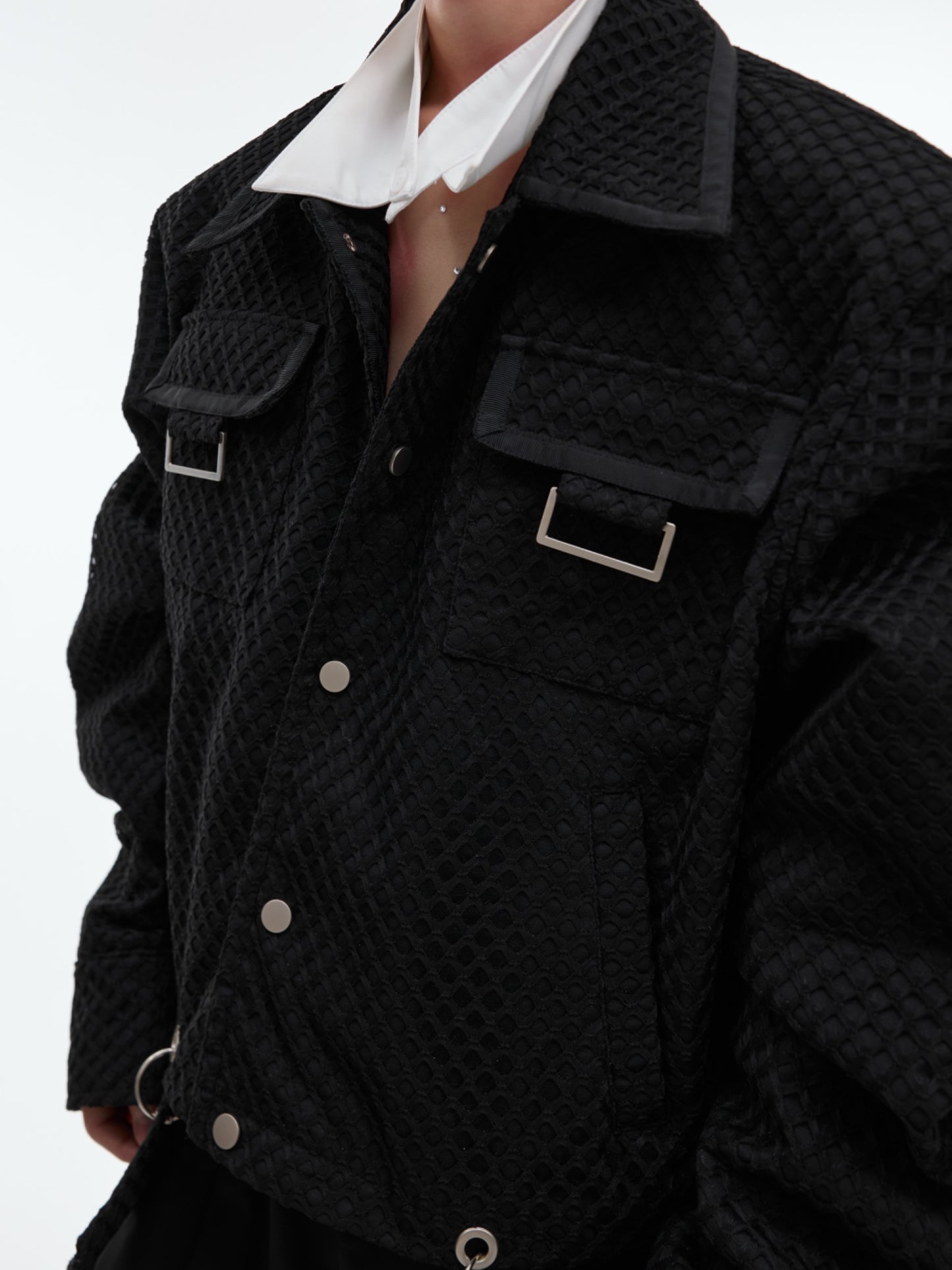 【24s Oct.】Mesh Design Casual Lapel Jacket