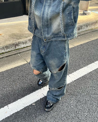 【23s May.】 Trendy Cutout Jeans ArtsKoreanMan