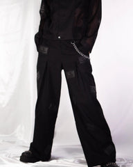 【23s August.】Label Graphic Drape Suit Pants ArtsKoreanMan