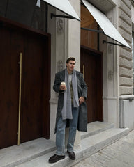 【23s October.】Oversized Shoulder-padded Wool Coat ArtsKoreanMan