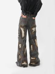 【24s Nov.】Tassel Graffiti Design Ripped Jeans ArtsKoreanMan