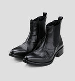 Pointed-toe Leather Platform Chelsea Boots