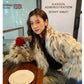 【24s Nov.】Leopard Plush Faux Fur Coat（Girls) ArtsKoreanMan