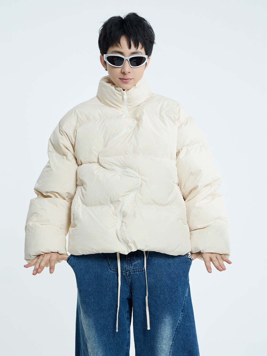 【23s September.】Irregular Zipper Design Padded Jacket -L ArtsKoreanMan