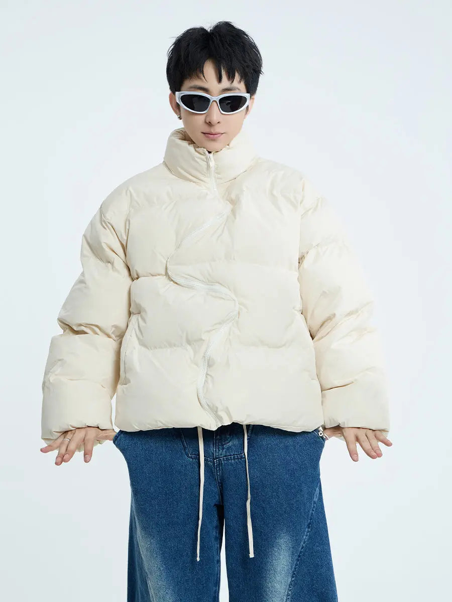 【23s September.】Irregular Zipper Design Padded Jacket ArtsKoreanMan