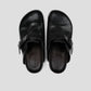 "Bullet Hole" Washed Horse Leather Birkenstock Slippers