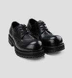 Washed Leather Thick-soled Round-toe Derby Shoes