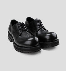 Washed Leather Thick-soled Round-toe Derby Shoes