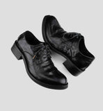 Wrinkled Top-grain Cowhide Pointed-toe Leather Shoes