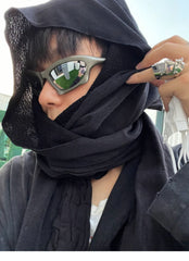 Y2K Shaped Large Frame Retro Geometric Sunglasses ArtsKoreanMan