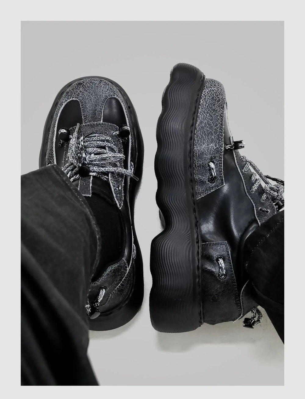 Trendy Platform Casual Leather Shoes ArtsKoreanMan