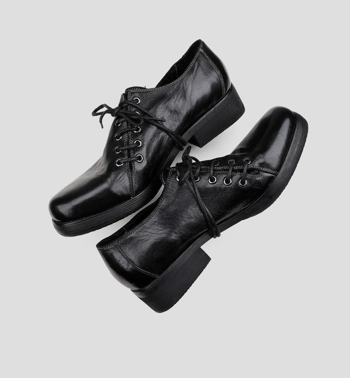 Deconstructed Lace-Up Derby Shoes