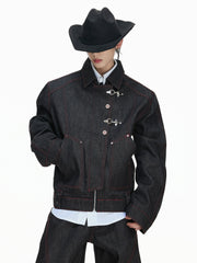 【26s Feb.】14.5oz Raw Selvedge Black Slight Flare Denim Pants