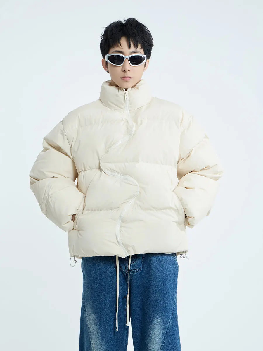 【23s September.】Irregular Zipper Design Padded Jacket ArtsKoreanMan