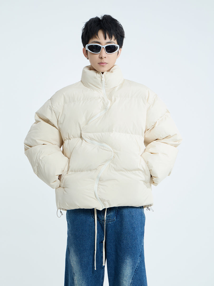 【23s September.】Irregular Zipper Design Padded Jacket -L ArtsKoreanMan