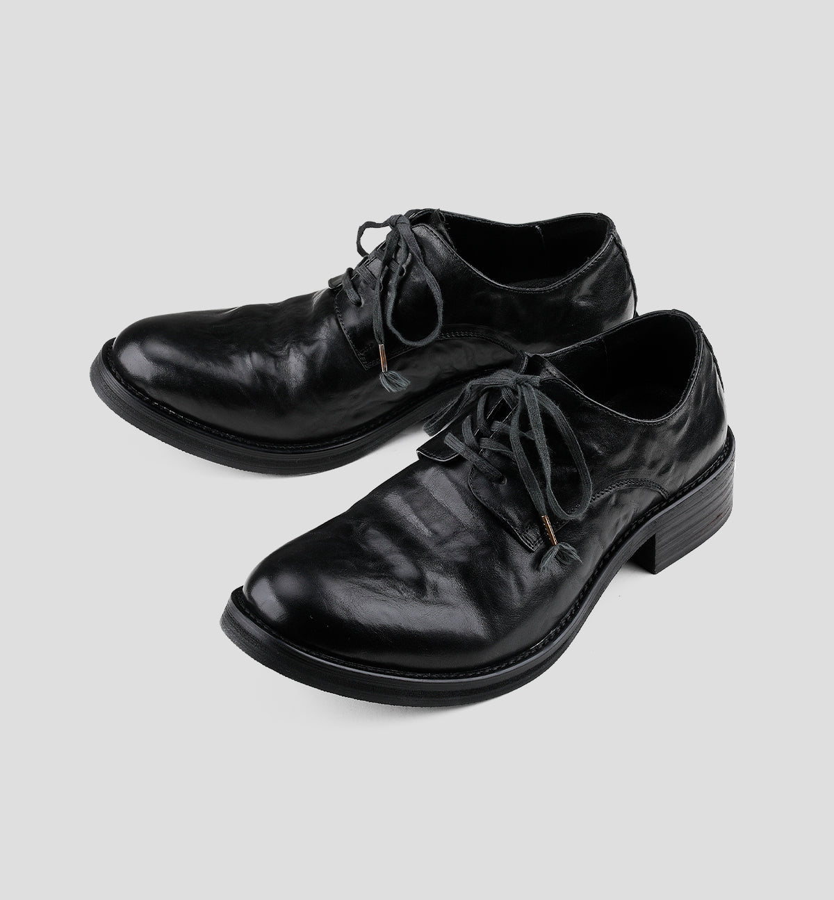 Wrinkled Top-grain Cowhide Pointed-toe Leather Shoes