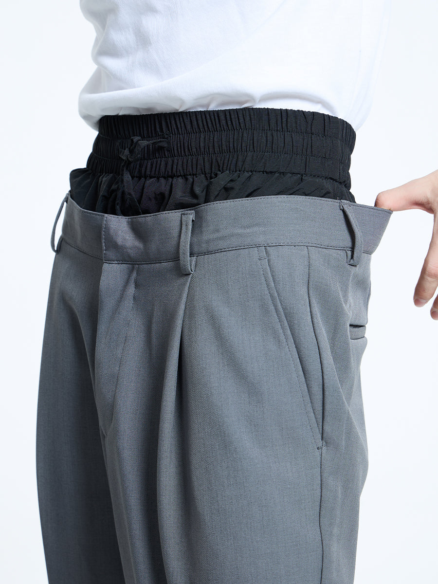 【23s September.】Double Layer High Waist Relaxed Pants