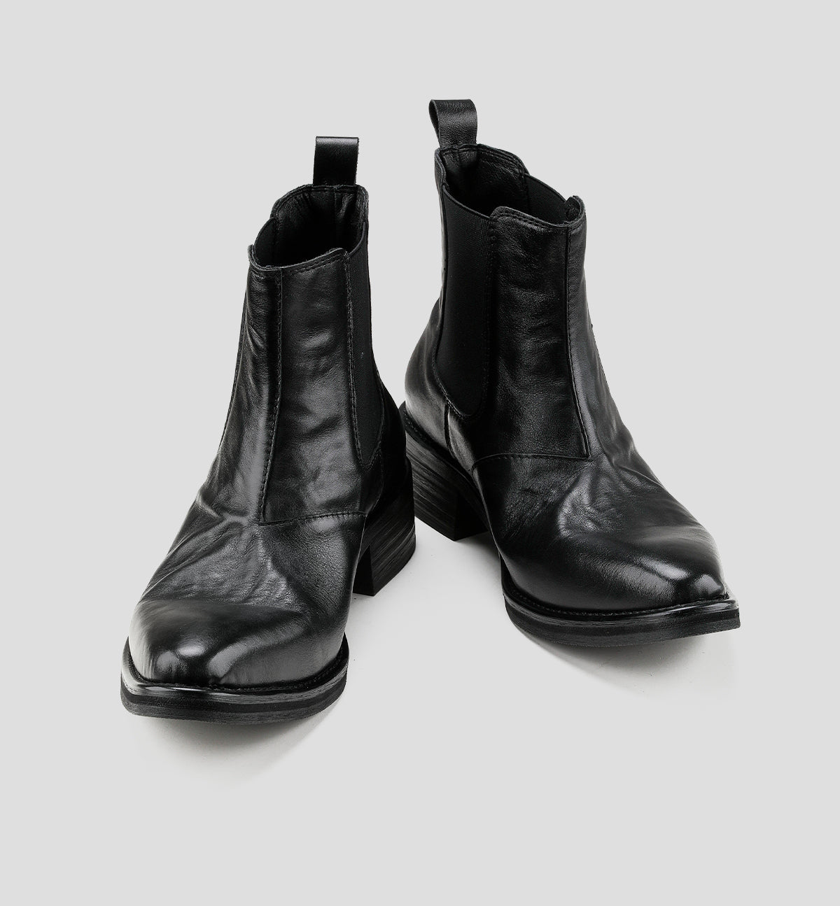 Pointed-toe Leather Platform Chelsea Boots
