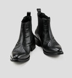 Pointed-toe Leather Platform Chelsea Boots
