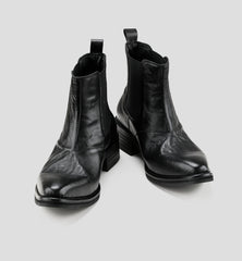 Pointed-toe Leather Platform Chelsea Boots