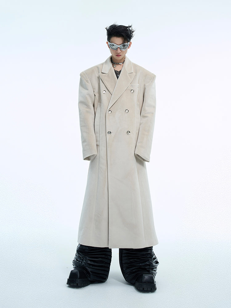 【24s Nov】Heavy Double-breasted Three-dimensional Silhouette Woolen Coat