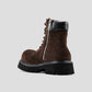 Brown Plush Cowhide Martin Boots