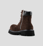Brown Plush Cowhide Martin Boots