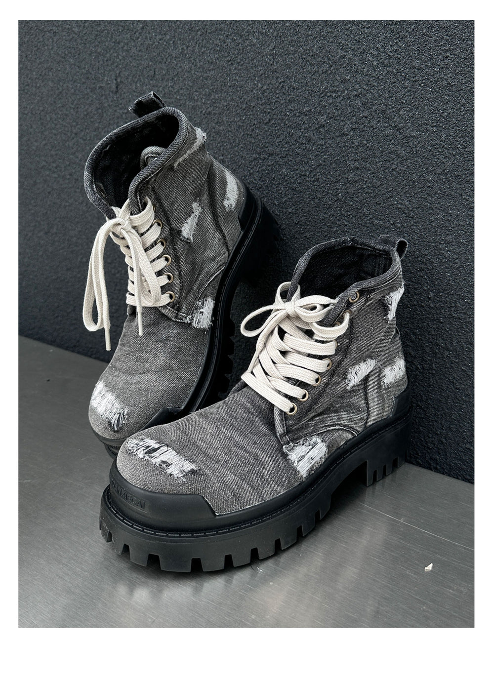 Denim canvas thick-soled Martin boots ArtsKoreanMan