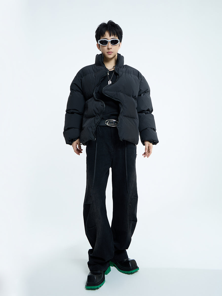 【23s September.】Irregular Zipper Design Padded Jacket -L ArtsKoreanMan