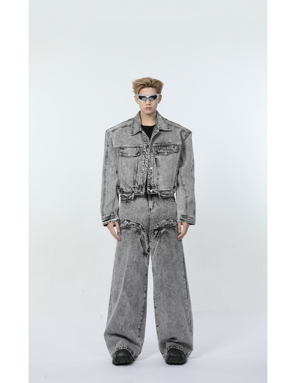 【24s March.】Retro Distressed Simple Denim Suit ArtsKoreanMan