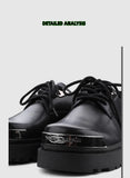 【New】Round and Big Toe Platform Leather Shoes ArtsKoreanMan