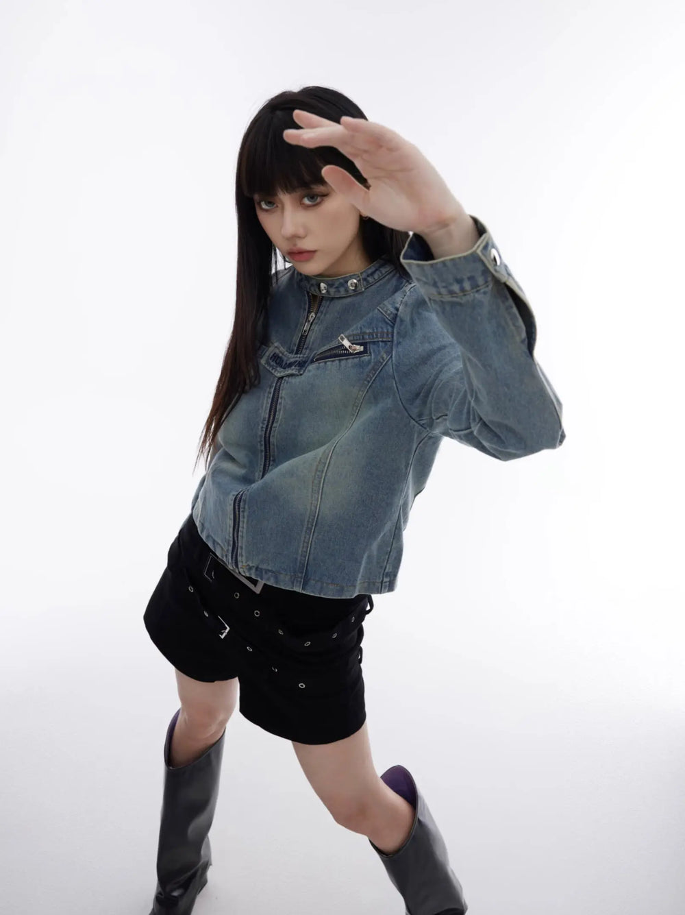 【23s August.】Embroidered Washed Denim Jacket ArtsKoreanMan