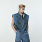 【24s March.】Retro Washed Distressed Denim Suit