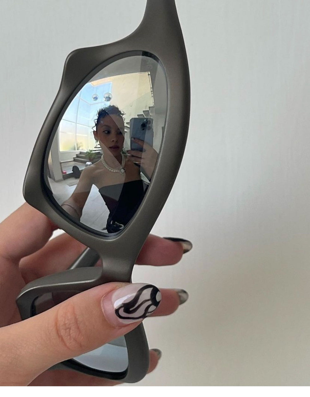 Y2K Shaped Large Frame Retro Geometric Sunglasses ArtsKoreanMan