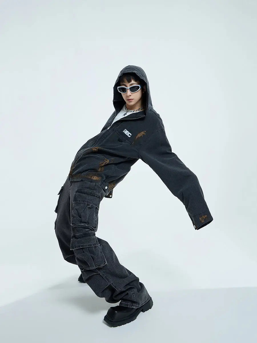 【23s September.】Vintage Distressed Hooded Denim Jacket ArtsKoreanMan