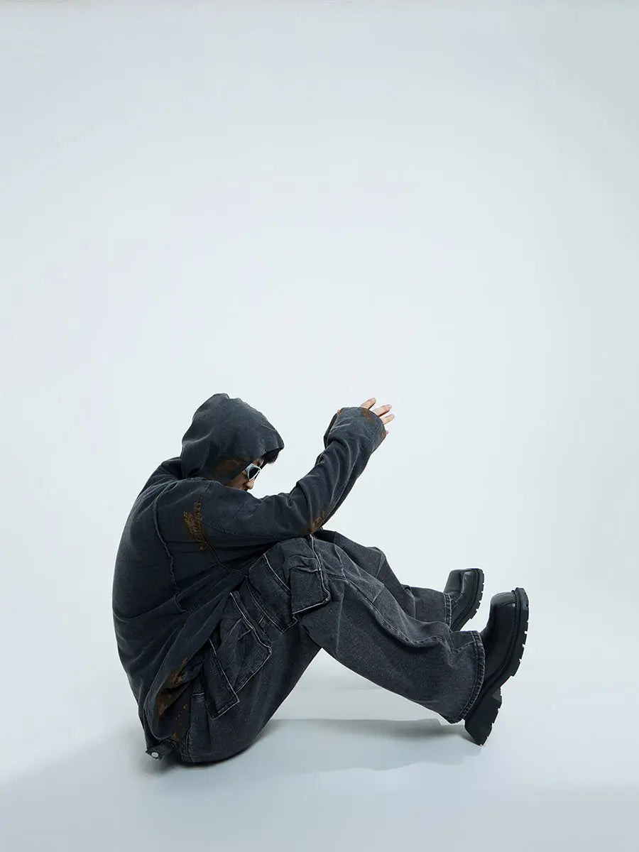 【23s September.】Vintage Distressed Hooded Denim Jacket ArtsKoreanMan