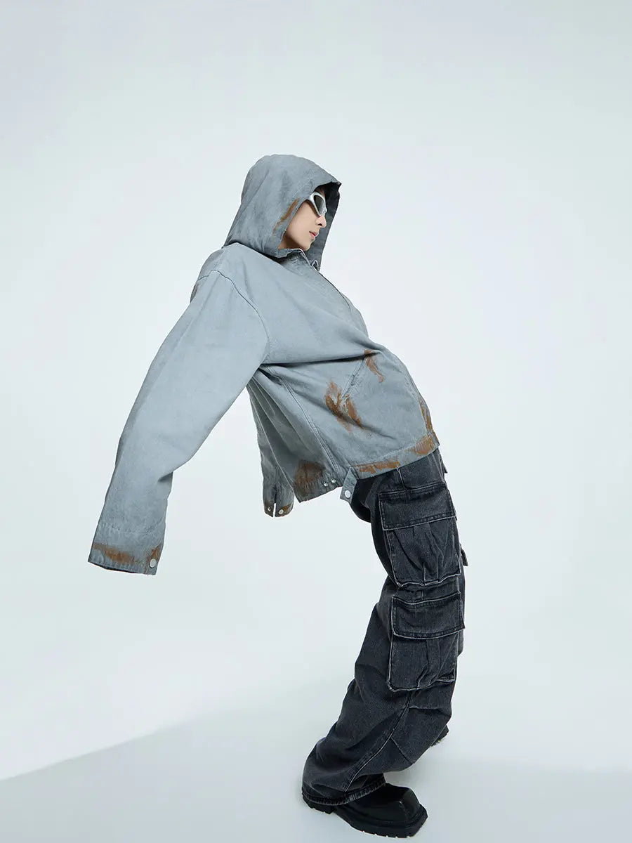 【23s September.】Vintage Distressed Hooded Denim Jacket ArtsKoreanMan