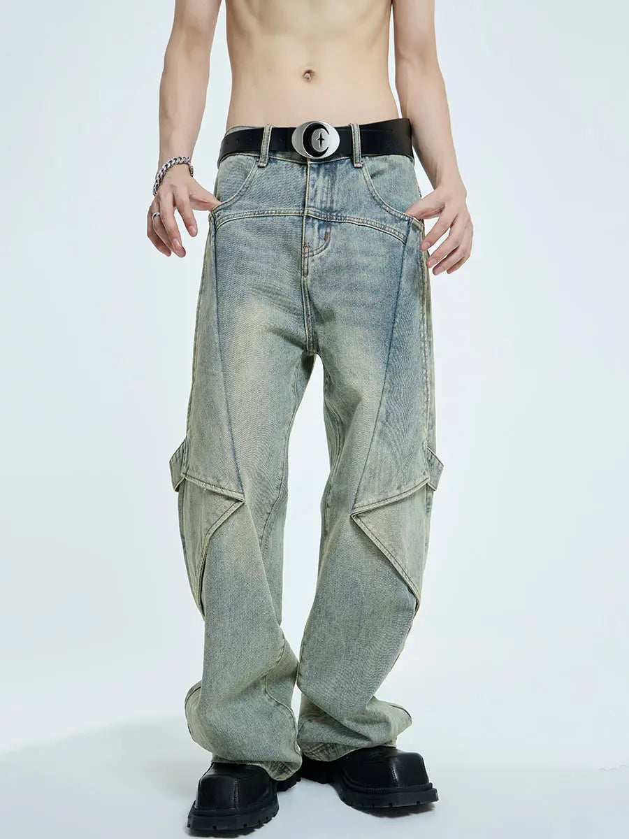 【23s September.】High Street Yellow Mud Washed Jeans ArtsKoreanMan