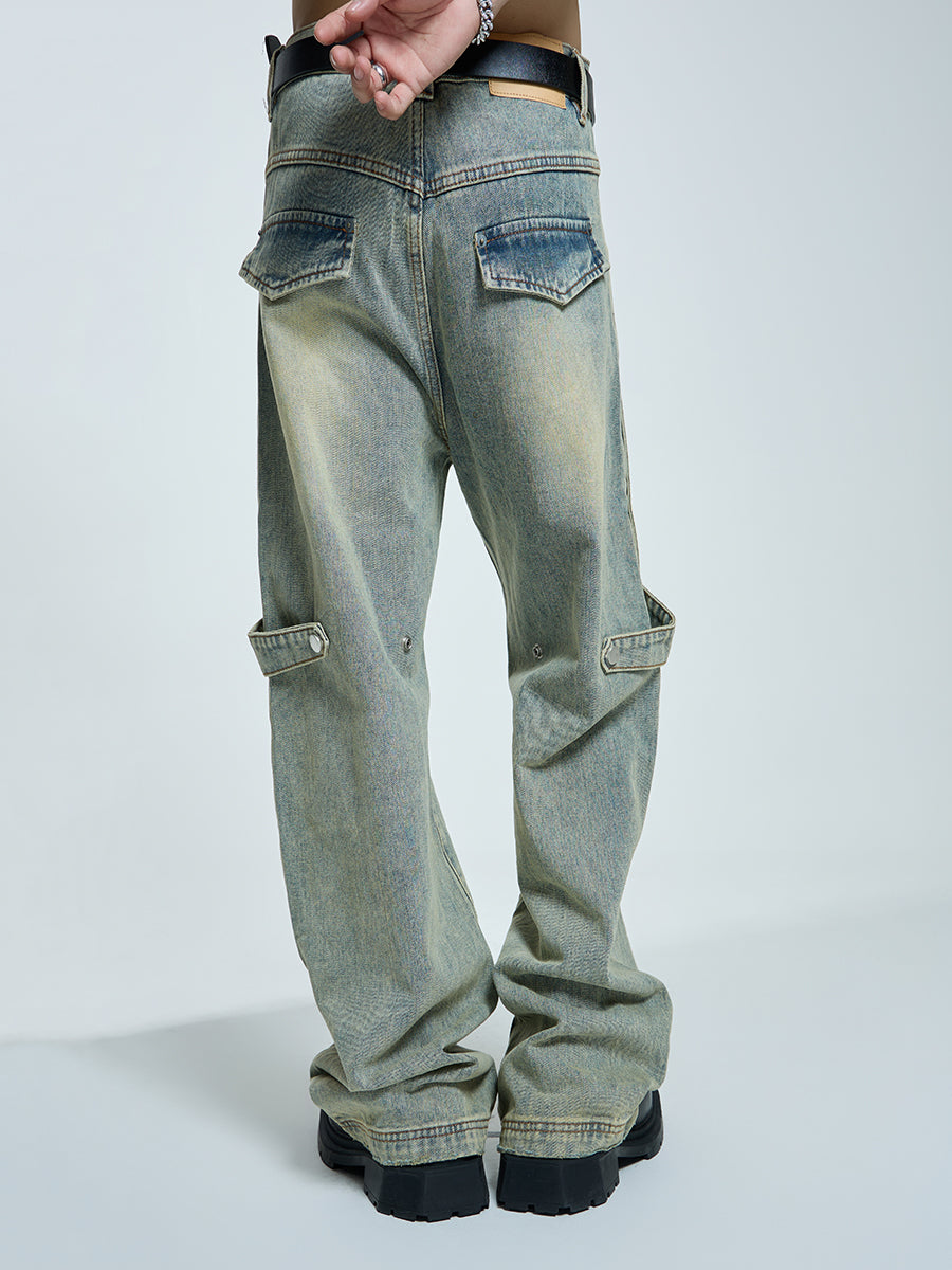 【23s September.】High Street Yellow Mud Washed Jeans