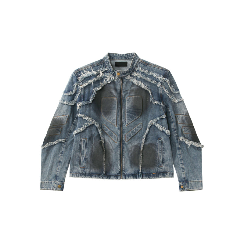 【24s Aug.】Washed Denim Jacket with Shoulder Pads