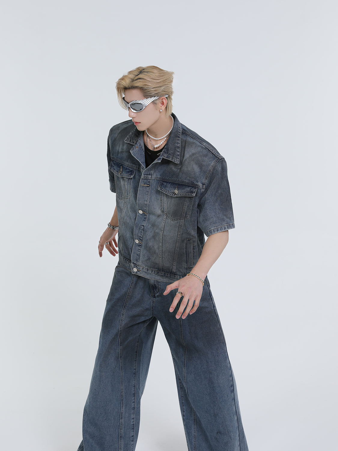 【24s Sep.】Classic Vintage Distressed Denim Shirt + Jeans ArtsKoreanMan