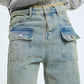【23s September.】Raw edge ripped straight-leg jeans -M
