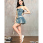 【24s Jul.】Vintage Lace Denim Corset A-Line Dress