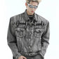 【24s Aug.】Heavy Distressed Belt-decorated Denim Suit