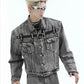 【24s Aug.】Heavy Distressed Belt-decorated Denim Suit